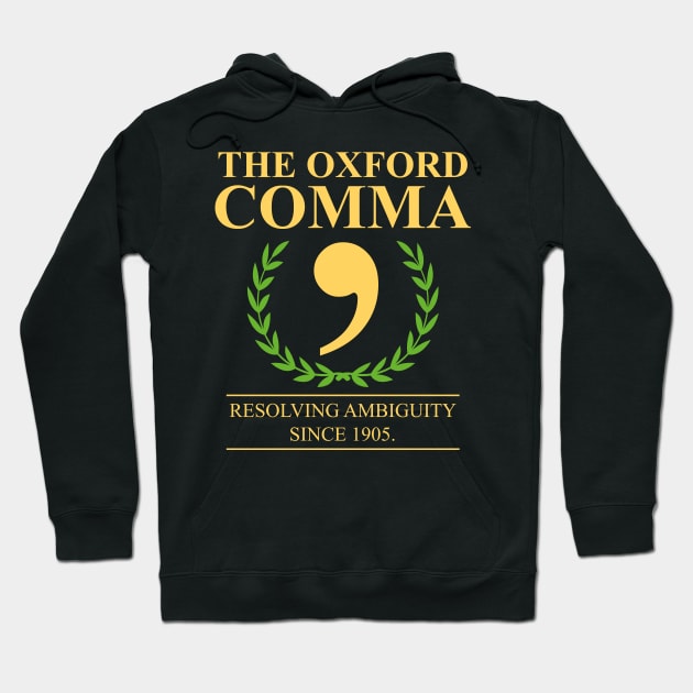 The Oxford Comma English Teacher Grammar Police Hoodie by swissles